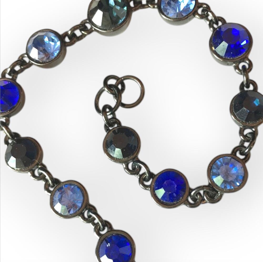 MONET mixed blue tone rhinestone tennis bracelet